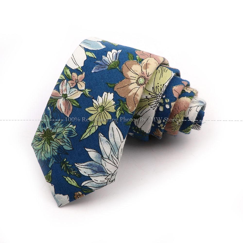 Новый шик, галстук с цветочным принтом, галстук из 100% хлопка, для мужчин, светлый цвет, повседневный узкий галстук, свадебная вечеринка