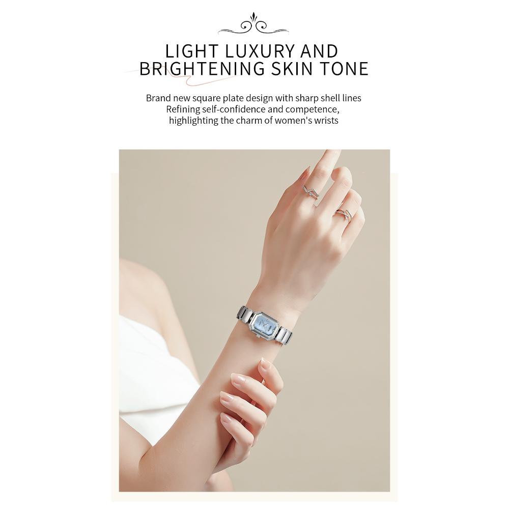 NIBOSI Элегантные водонепроницаемые женские кварцевые часы из нержавеющей стали с прямоугольным циферблатом и датой наручные часы для женщин с бриллиантами наручные часы