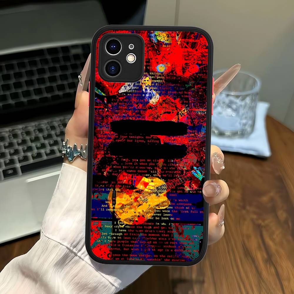 E-Ed Sheeran For IPhone 16 15 14 13 12 11 Pro Max X XS MAX Plus Translucent Black Phone Cover