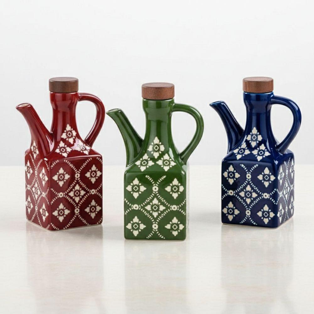 Handle Ceramic Oil Pot Ceramic Household Olive Oil Pot Oil Bottle Kitchen Accessories