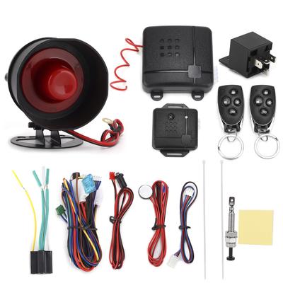 12V 1-сторонняя автомобильная сигнализация Защита от кражи Бесключевой доступ Оповещение о безопасности Центральный замок с 2 пультами дистанционного управления