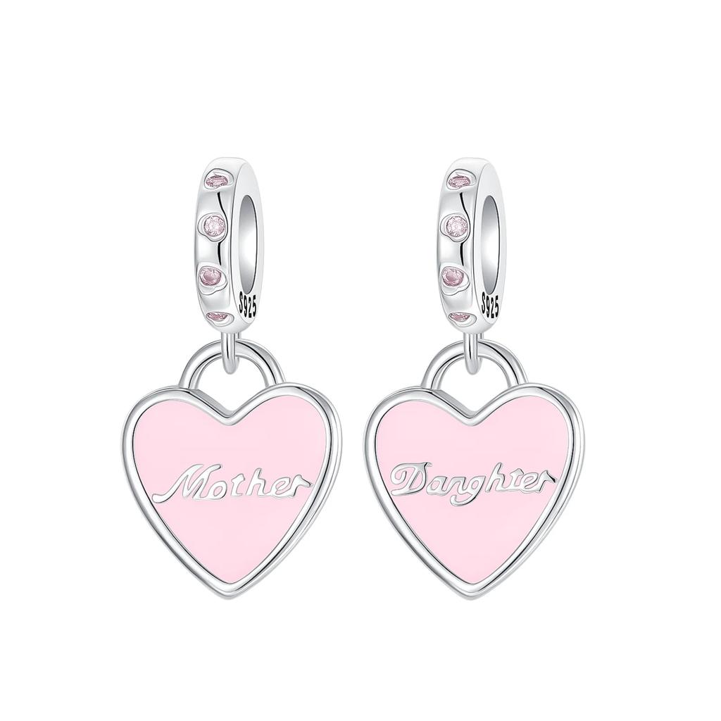 Оригинальные медные семейные шармы Мама Цветок Сердце Бусины для ожерелья DIY Браслет Подарок Ювелирное изделие Подарок на День матери