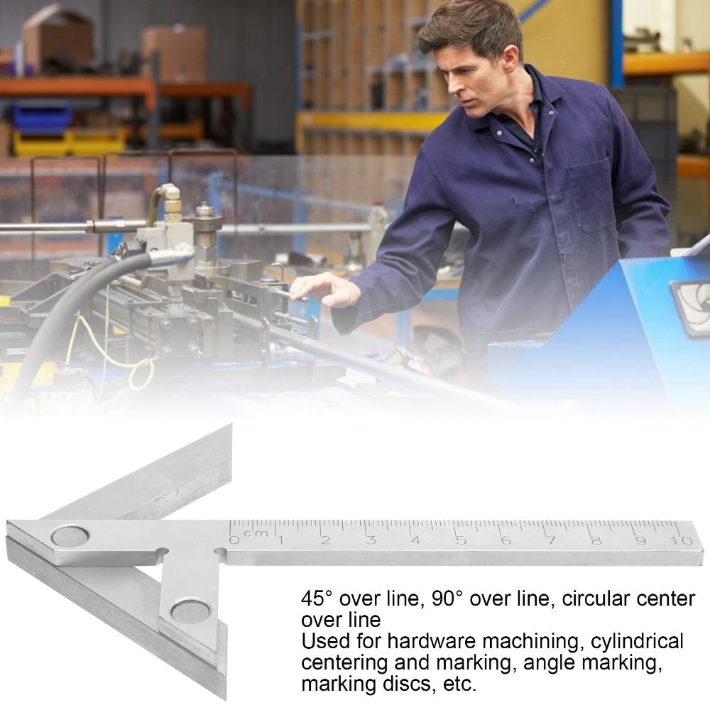 45/90 Degree Center Finder Gauge 100 x 70mm Measuring Center Tool Angle Gauge Ruler Woodworking