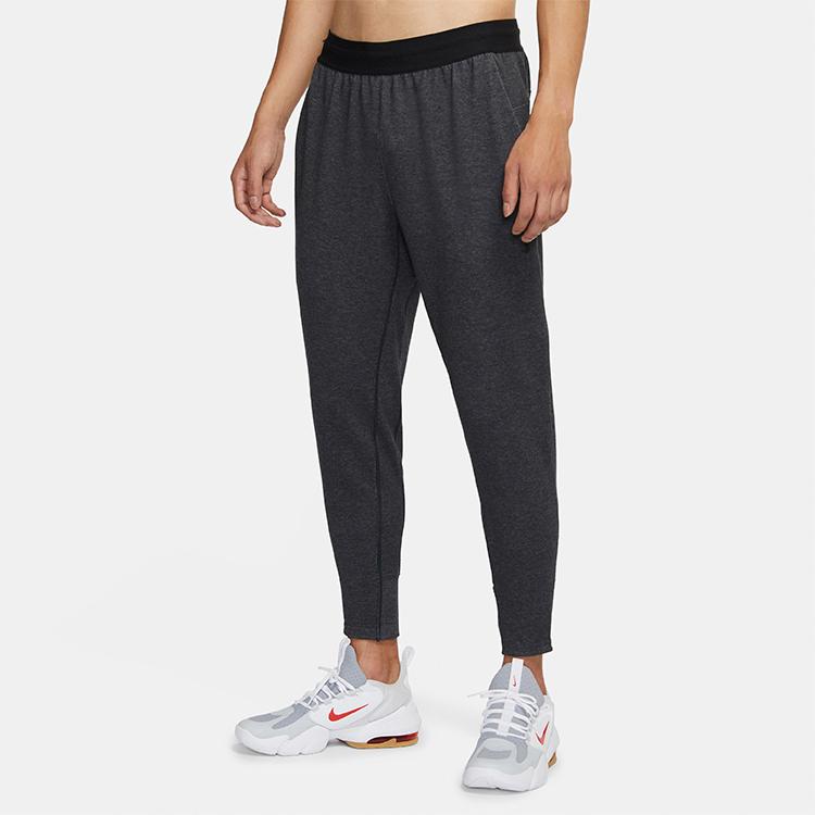 Nike Мужские тренировочные брюки Dri-FIT Yoga темно-серого меланжевого цвета CU6784-010