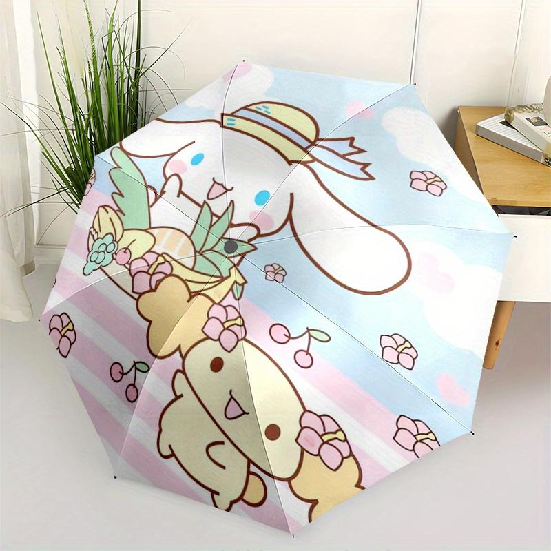 1pc Cinnamoroll & Friend Theme Pattern Automatic 3-Fold Umbrella, 8 Iron Frames, High-Value Folding Umbrella, Suitable for Office, Travel and Outdoor