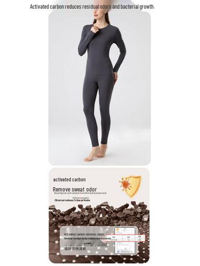 Женский антибактериальный комплект термобелья из модала Lenzing, улучшающий кожу - Базовый слой класса А для осени/зимы