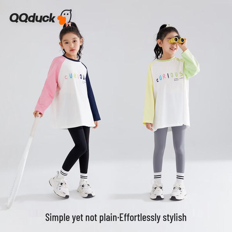 QQ DUCK Девочки Повседневная крутая футболка с длинным рукавом