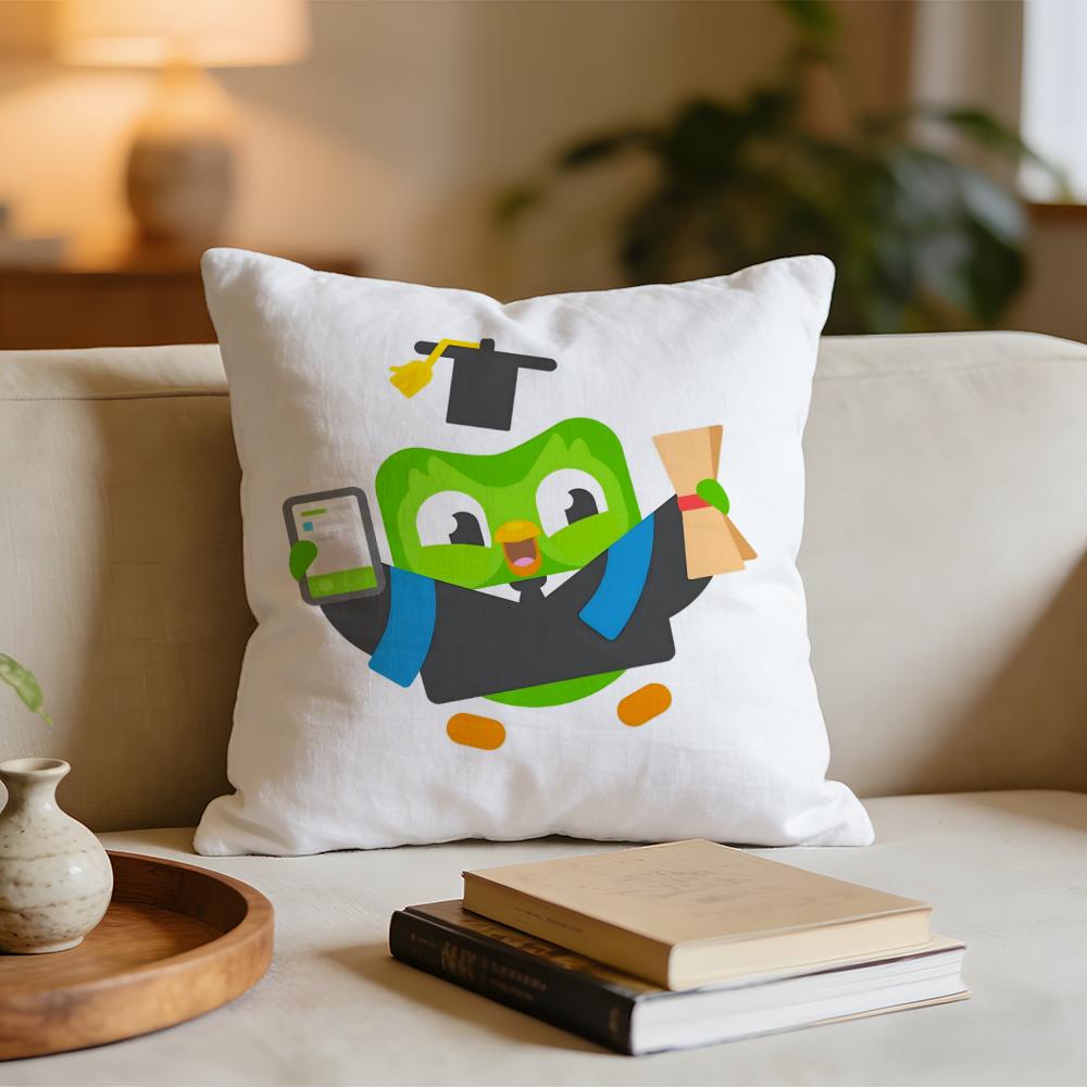 Cute DDuolingos Cushion Cover Short plush pillowcase for bed sofa carwashable