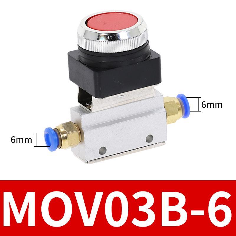 Mechanical valve MOV-03B 1/8" Thread 2 Position 3 Way Red Green Flat Push Button Momentary Pneumatic Valve