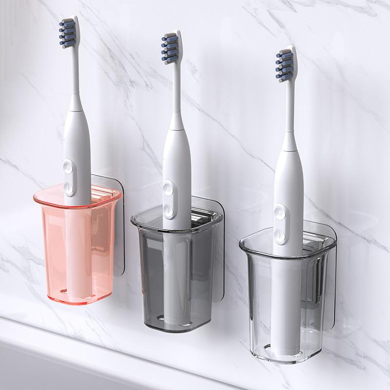 Настенный держатель для зубных щеток с крышкой, самоклеящийся держатель для зубных щеток, для общежитий, ванных комнат и душа, вмещает