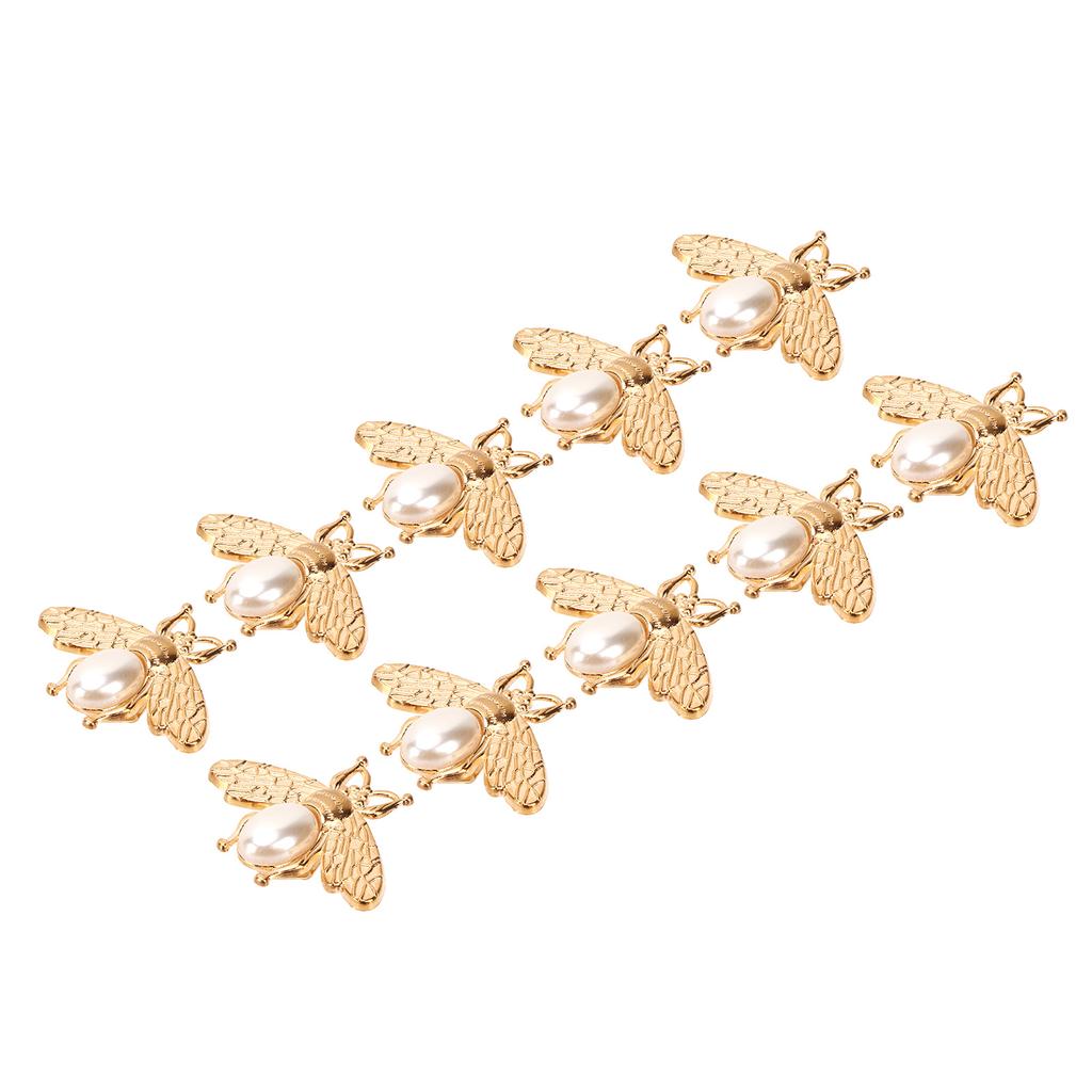 10 Pcs Bee Shape Clasp Turn Lock Light Gold Pearl Bee Shape Twist Lock Buckle For Purse Handbag