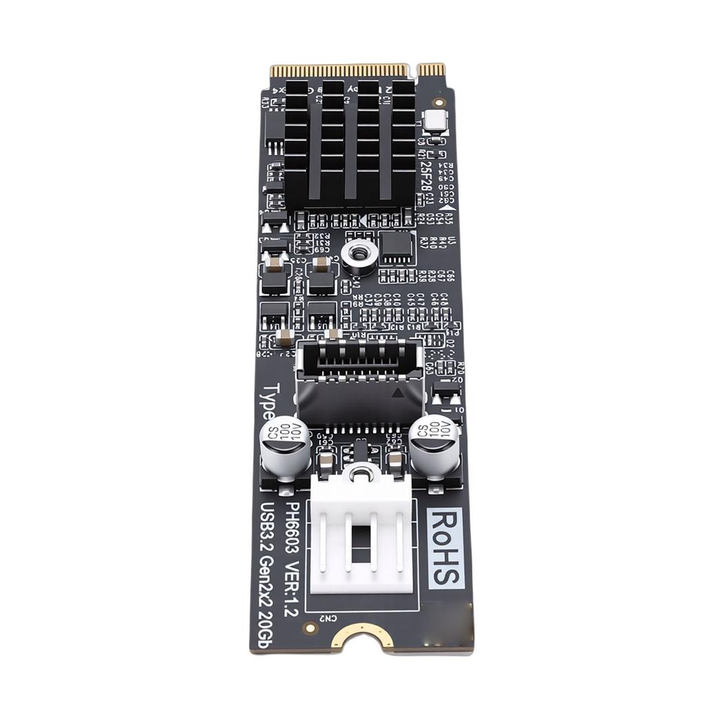 20Gbps Type E USB 3.2 Front Panel Socket to NVME M Key Express Card Adapter ASM3242 Chipset for Motherboard
