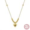 YFN Women's Trendy 925 Silver Heart Pendant Necklace Rhodium Plated Choker for Weddings Engagements Parties