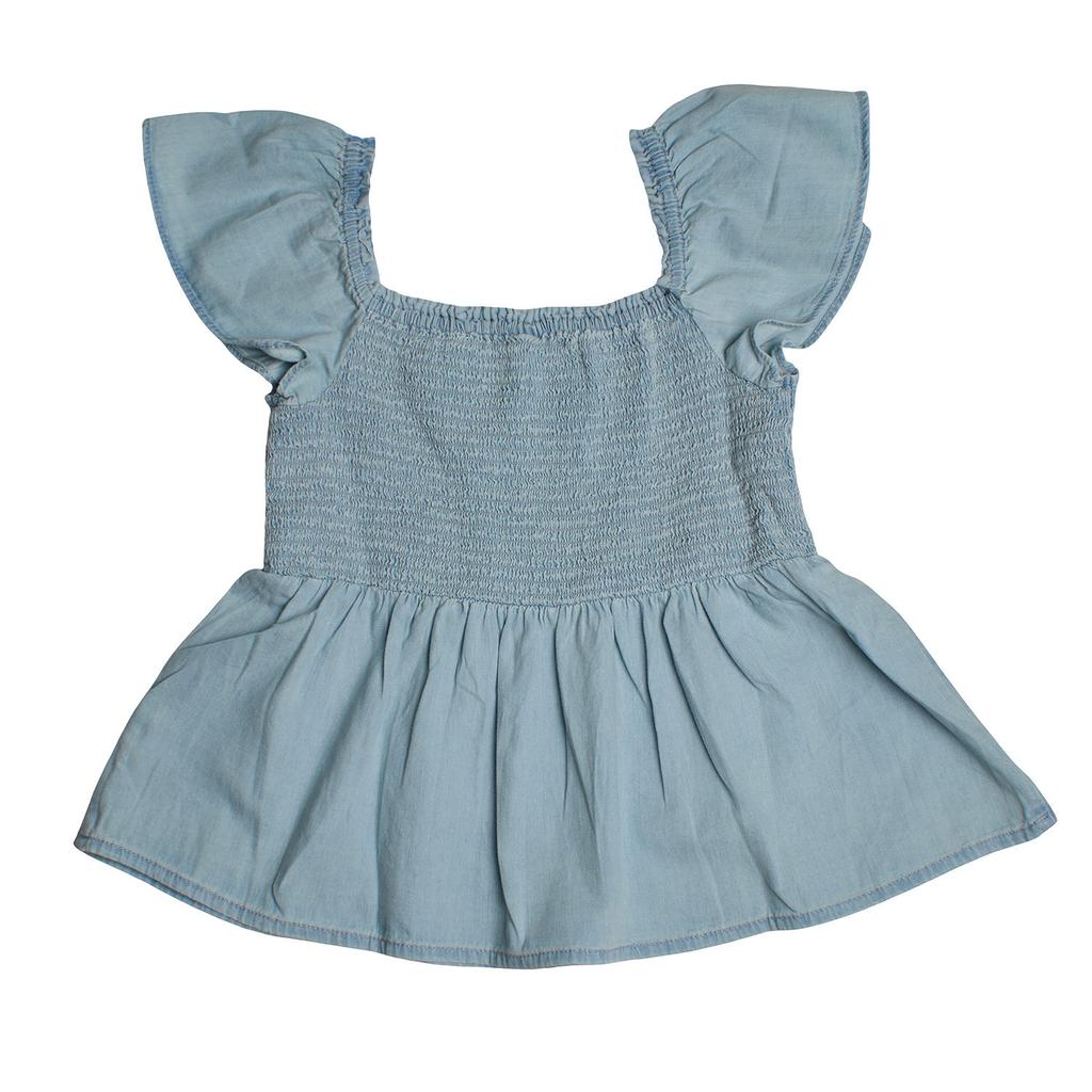 Blusa Denim Manga Corta 601107 para Niña