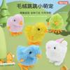 Children'S Simulation Mini Plush Clockwork Toy Chick On The Chain Will Run And Jump Bunny Animal Toy