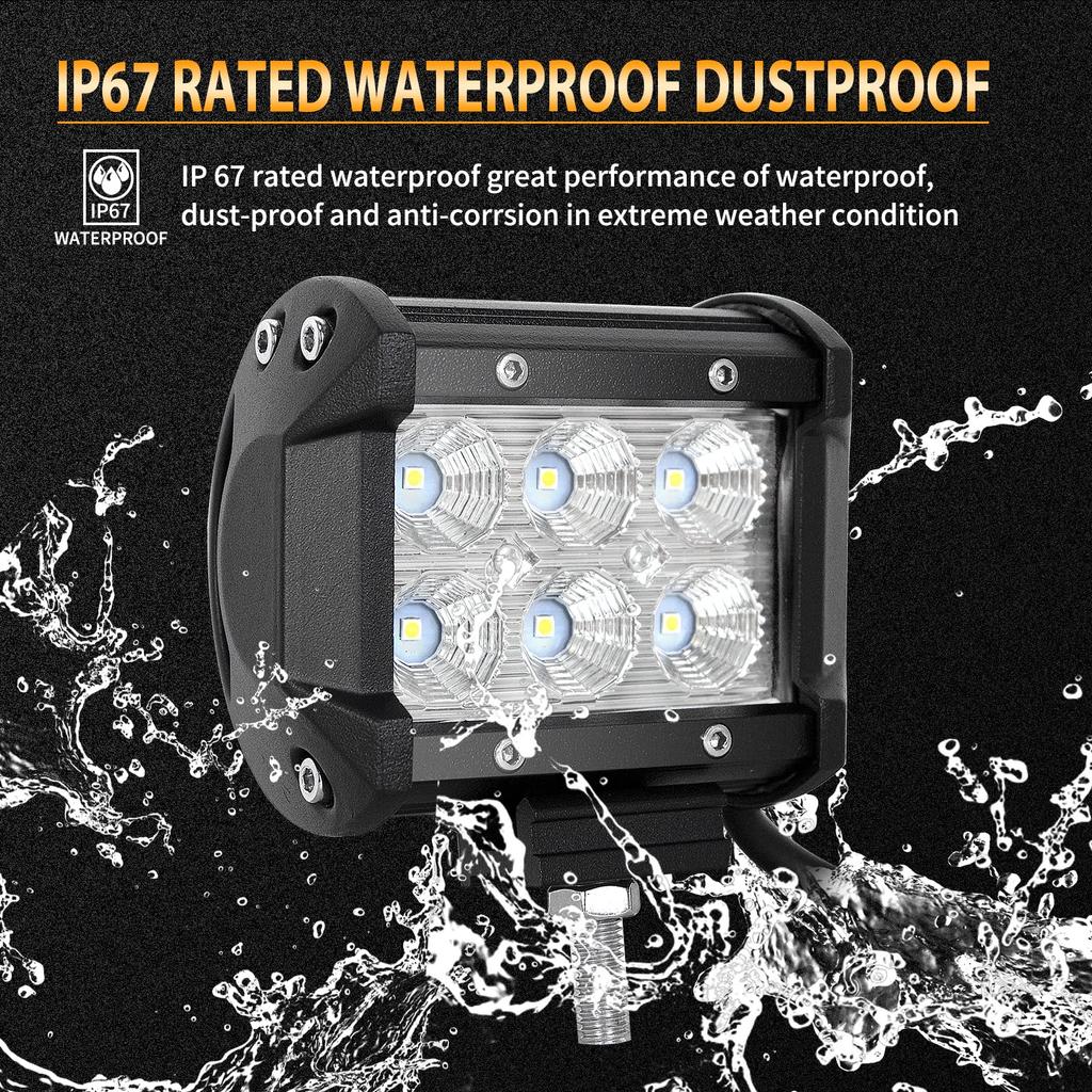 Светодиодный рабочий фонарь с широким углом обзора, светодиодный рабочий фонарь 12 В 24 В IP67, сельскохозяйственная техника, ночная рыбалка, снегоочиститель, морской (2 куска)