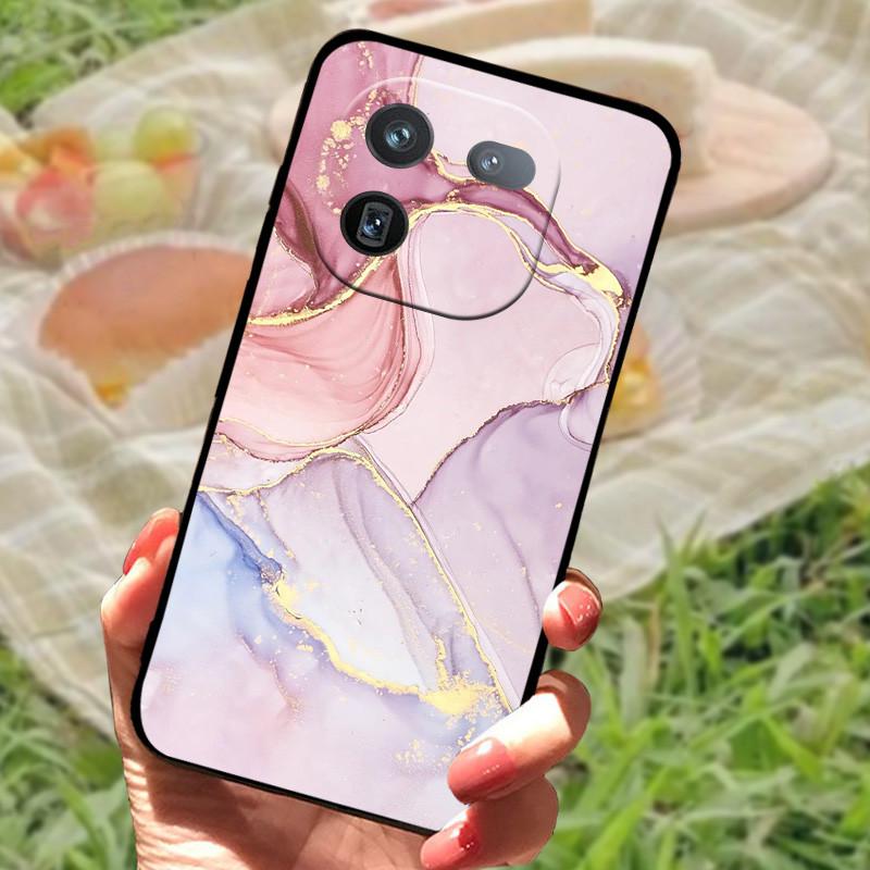 Чехол для Vivo IQOO 12 Pro Мягкий Мраморный Черный Силиконовый Задняя Крышка Телефона Для Vivo IQOO 12 Pro Чехол Крышка IQOO12 Pro Coque Funda