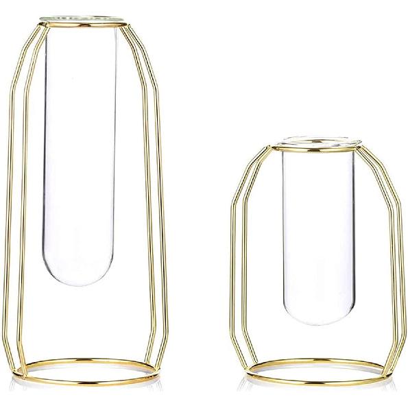 Вазы для цветов с рамой из художественного железа, Террариум-плантатор из художественного железа, Вазы для декора, Прозрачные вазы, Декор для гостиной, свадьбы, праздника