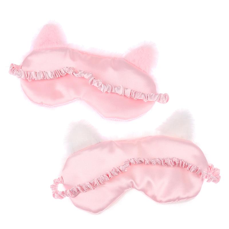 Зимняя мультяшная девушка, затемняющая маска для глаз, детская плюшевая милая маска для глаз с галстуком-бабочкой, котом, маской для сна, обеда, перерыва