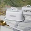 Enamel Butter Dish with Lid – Sealed Cheese Box and Dessert Tray for Kitchen or Restaurant Use