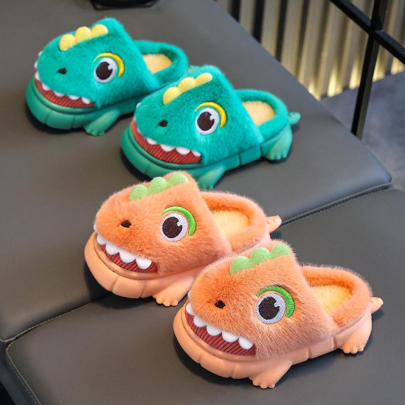 Children's Cotton Slippers for Autumn/Winter 2023: Warm, Covered-Heel Indoor Shoes for Boys and Girls, Infant Sizes Available.