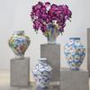Керамическая ваза Цветной граффити Ручная работа Ваза для цветов Фарфоровая бутылка Аксессуары для цветочных композиций Декор для дома