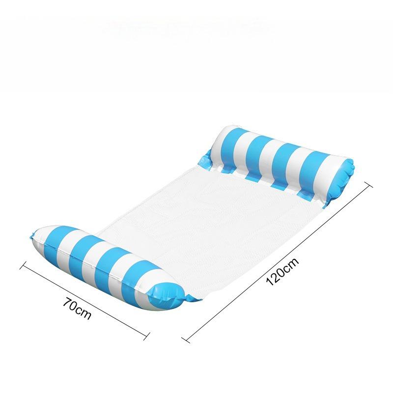 1 шт. Надувной гамак-кресло для бассейна - Портативное складное кресло-реклайнер с воздушным насосом, двухтрубный полосатый плавучий шезлонг для взрослых