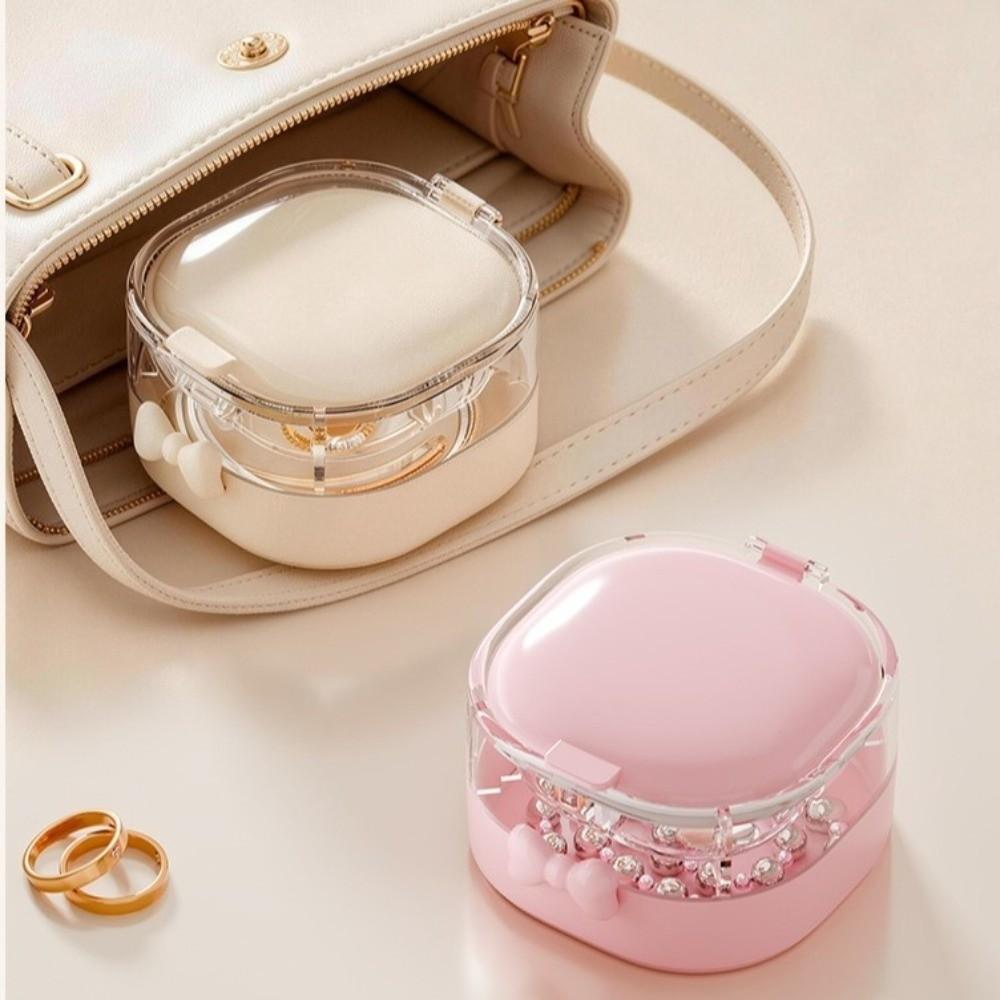 with Mirror Earring Organizer Plastic Jewelry Storage Box Gifts Jewelry Box Dresser Organization