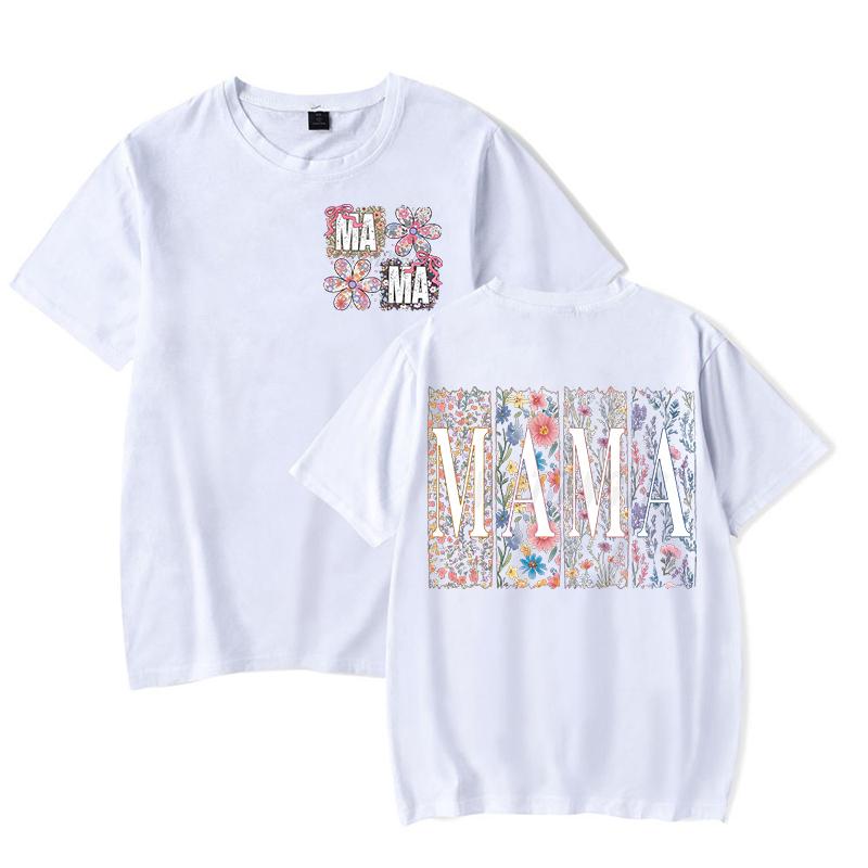 С Днем матери Футболка с коротким рукавом Винтаж Бохо Цветок Летняя одежда Мама Цветочная Ретро Повседневные топы Подарок для мамы Футболки