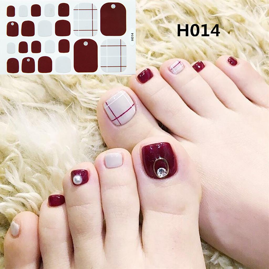 Toe Nail Stickers For Summer Sandals Full Wraps Toe Nail Polish Sticke