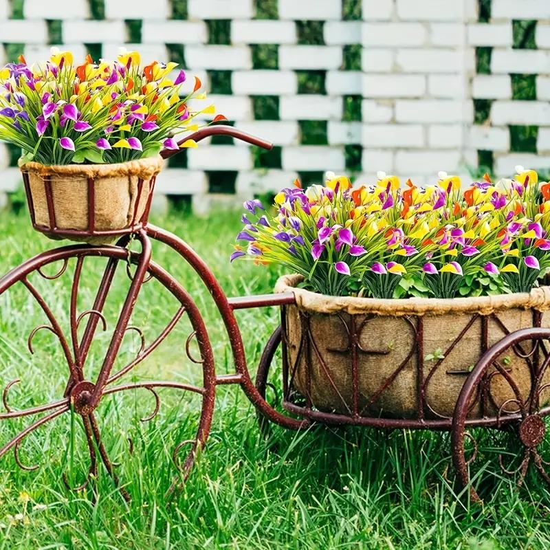 5PC Artificial Flowers Color Calla Lily Fake Flowers For Outdoor Garden Patio Outside Window Yard Office Home Desk Room