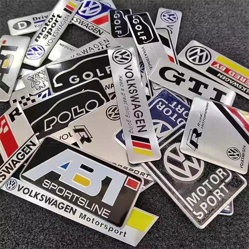 Valve Stems Caps Volkswagen Series Aluminum Badge Car Body Stickers Decals Accessories For VW GTI Polo Golf Passat Tiguan T-ROC I444