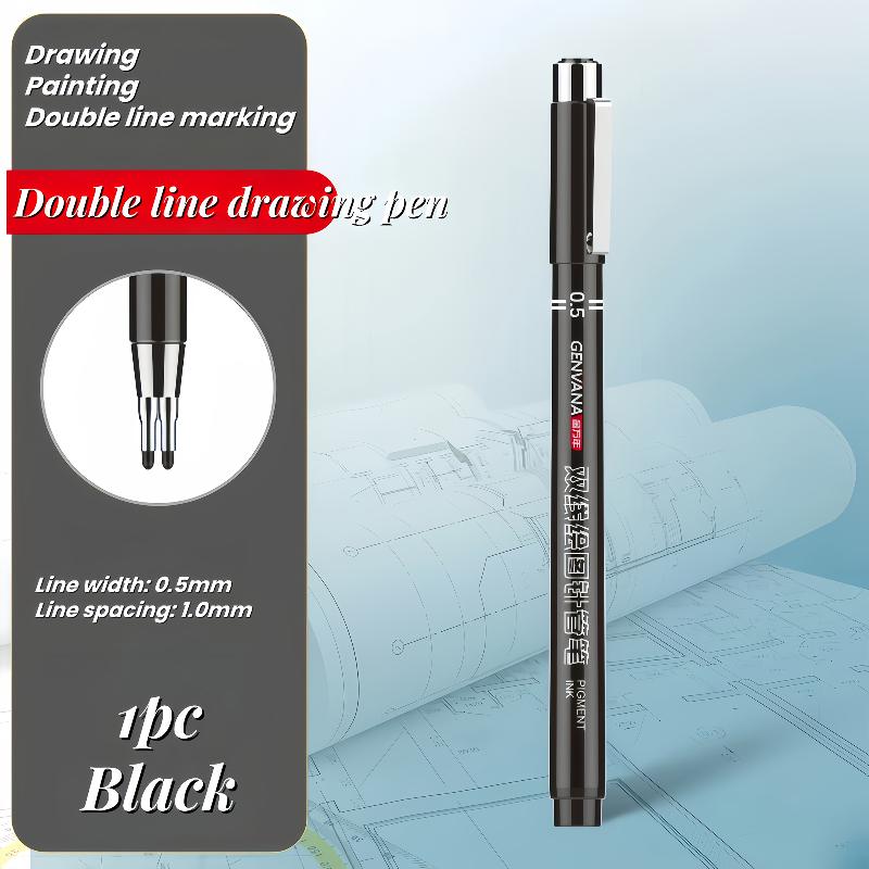 Double-Line Gel Pen - Exquisite Pen Clip,Must-Have Product for Architectural Designer Examination Drawing,Note-Taking & Painting
