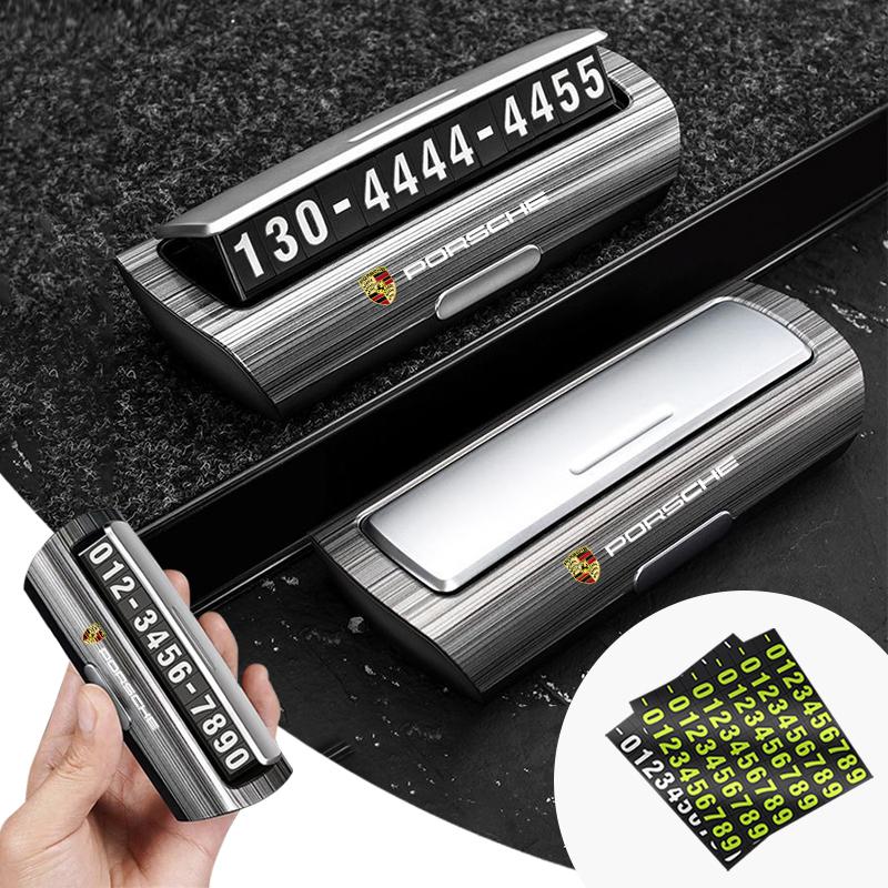1 шт. Автомобильные эмблемы Временная парковочная карточка Номерной знак Для Porsche 911 Cayenne Carrera-GT 928 Panamera Boxster Macan 918 Аксессуар