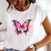 (Asian Size) T Shirt Female Women Tee Top Clothing Casual Flower Trend Lovely 90s Fashion Short Sleeve Print Lady Graphic T-shirts