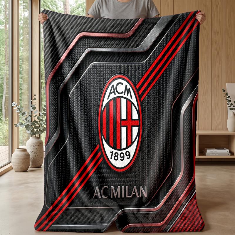 AC Milan Theme blanket Soft Flannel Blanket Plush Throw Blanket Cozy Sofa Bed Blanket for Home Decor