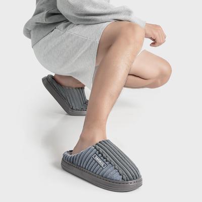 Хлопковые тапочки мужские осенне-зимние новые домашние комнатные плюшевые теплые плюшевые большого размера хлопковые швабры мужские зимние