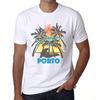 Men’s Vintage Tee Shirt Graphic T Shirt Summer Triangle Porto White