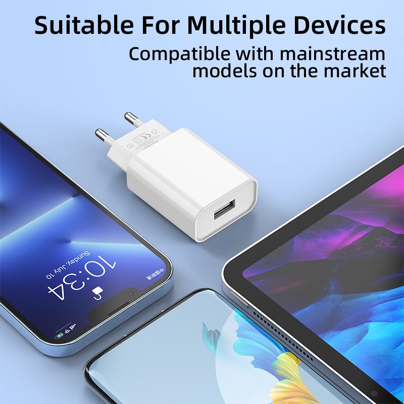 10 Вт USB Зарядное устройство 2 А Быстрая зарядка QC3.0 Настенный зарядный адаптер для Xiaomi14 OPPO Quick Charge 3.0 Вилка ЕС/США Зарядное устройство для телефона