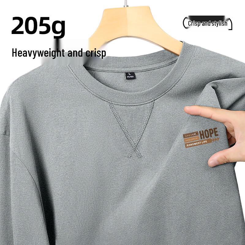 JEANSWEST LIFE Мужская хлопковая футболка с длинным рукавом и круглым вырезом