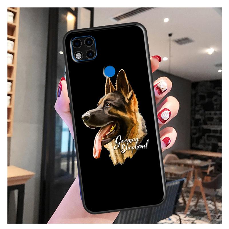 Мягкий чехол с рисунком немецкой овчарки для Xiaomi Redmi Note 11 Pro Note 10 Pro Note 9 Pro 10S 9S 8T 9A 9C 9T