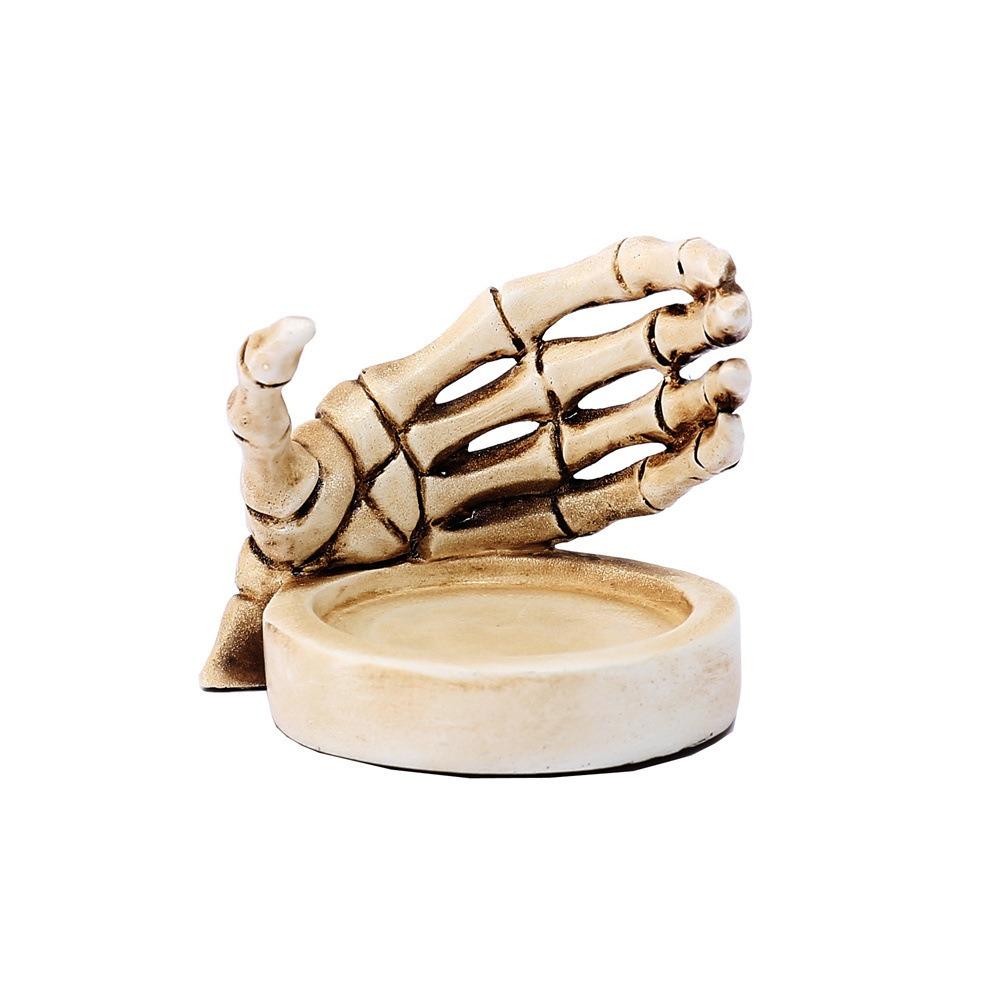Простой подсвечник в виде руки скелета из смолы, уникальный готический подсвечник ручной работы, изысканная статуэтка скелета на Хэллоуин
