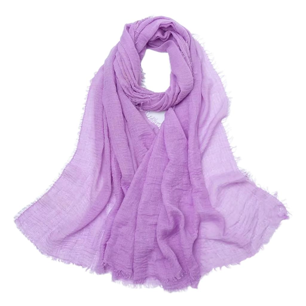 Women' Lilac Scarf 180X85 - Smooth, Light, Pastel Shawl for Spring and Summer