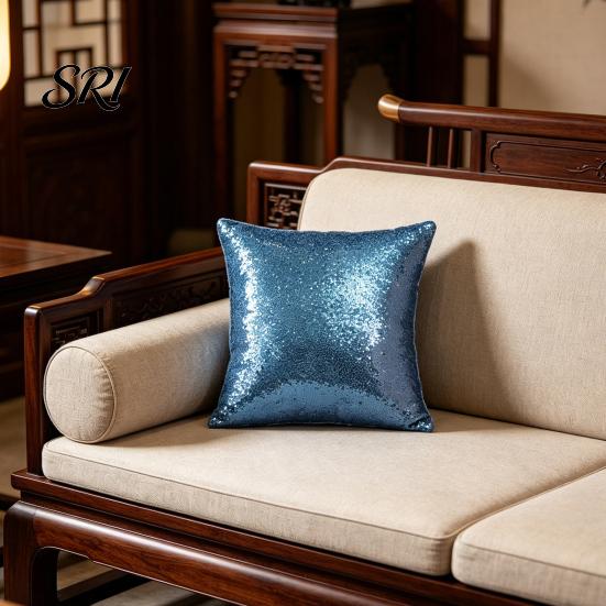 Elegant Pillow Cover Pillowcase Sequins Decorative Cushion Modern Farmhouse Soft Polyester Style for Sofa Bedroom Office Touch