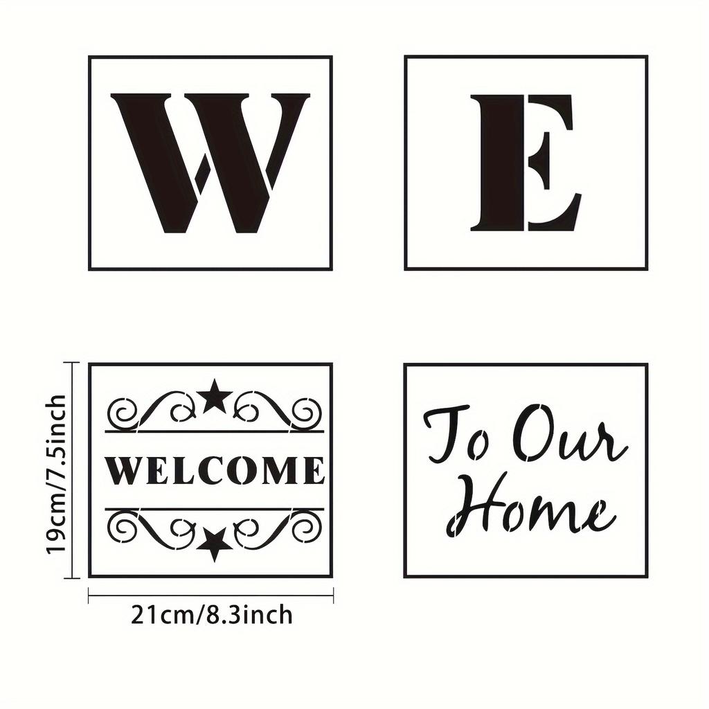 9 трафаретов приветствия для рисования на дереве - большой вертикальный трафарет приветственного знака для деревянных знаков