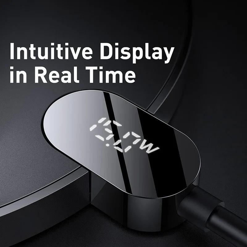 Baseus 15W Беспроводные зарядные устройства для iPhone 16 15 14 Samsung LED Display Desktop Беспроводная зарядная панель для Airpods Быстрое зарядное устройство