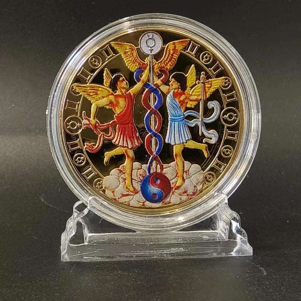 Позолоченный набор медальонов со знаками зодиака Скорпион, Близнецы и Весы