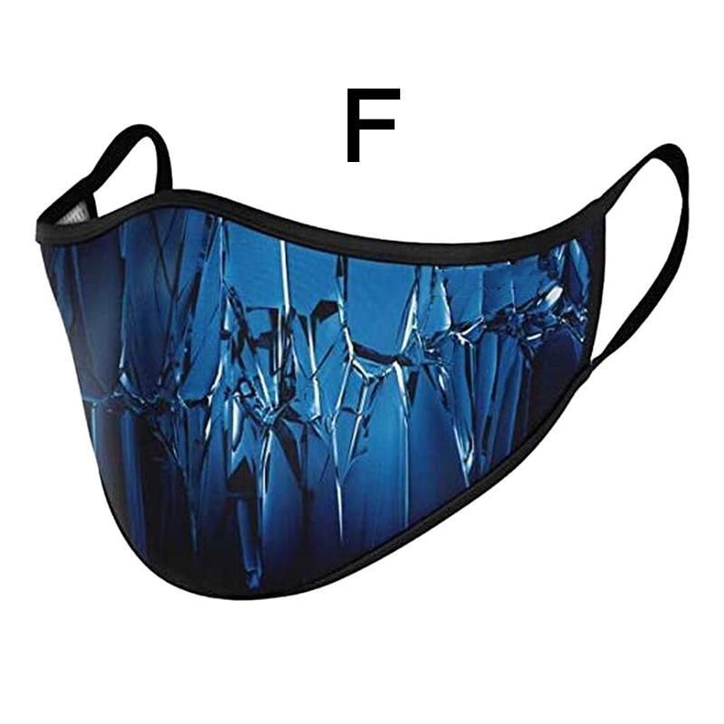 12 цветов Хэллоуин 3D печатная маска многоразовая рот-муфель Экологическая мода Спорт на открытом воздухе