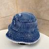 Старая рваная джинсовая шляпа-ведро с каймой, женская, иностранного стиля, универсальная, для умывания, абажур