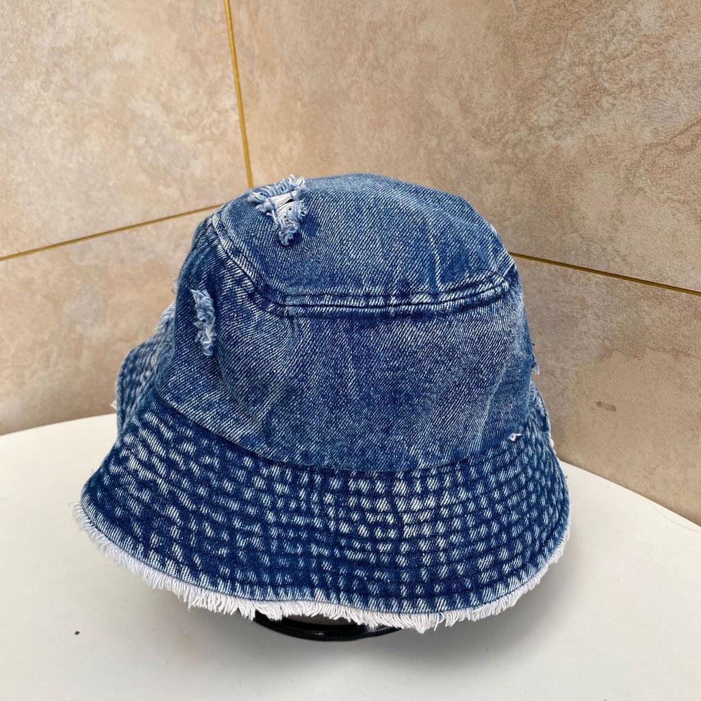 Старая рваная джинсовая шляпа-ведро с каймой, женская, иностранного стиля, универсальная, для умывания, абажур